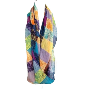 Soft flowy boho colored infinity wide wrap scarf